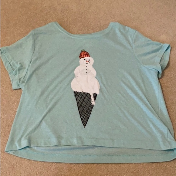 Ice Cream Snowman Crop Top - Picture 1 of 3